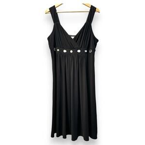 Y2k Empire Black Dress Vintage Party Karin Stevens Stretchable Plus Size 16W